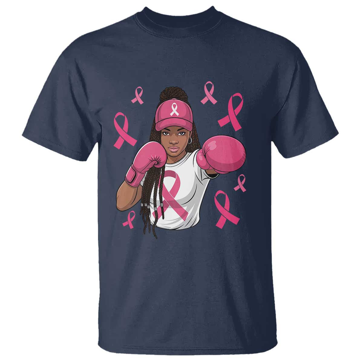 Black Women Fight Breast Cancer Support T Shirt Pink Ribbon African American