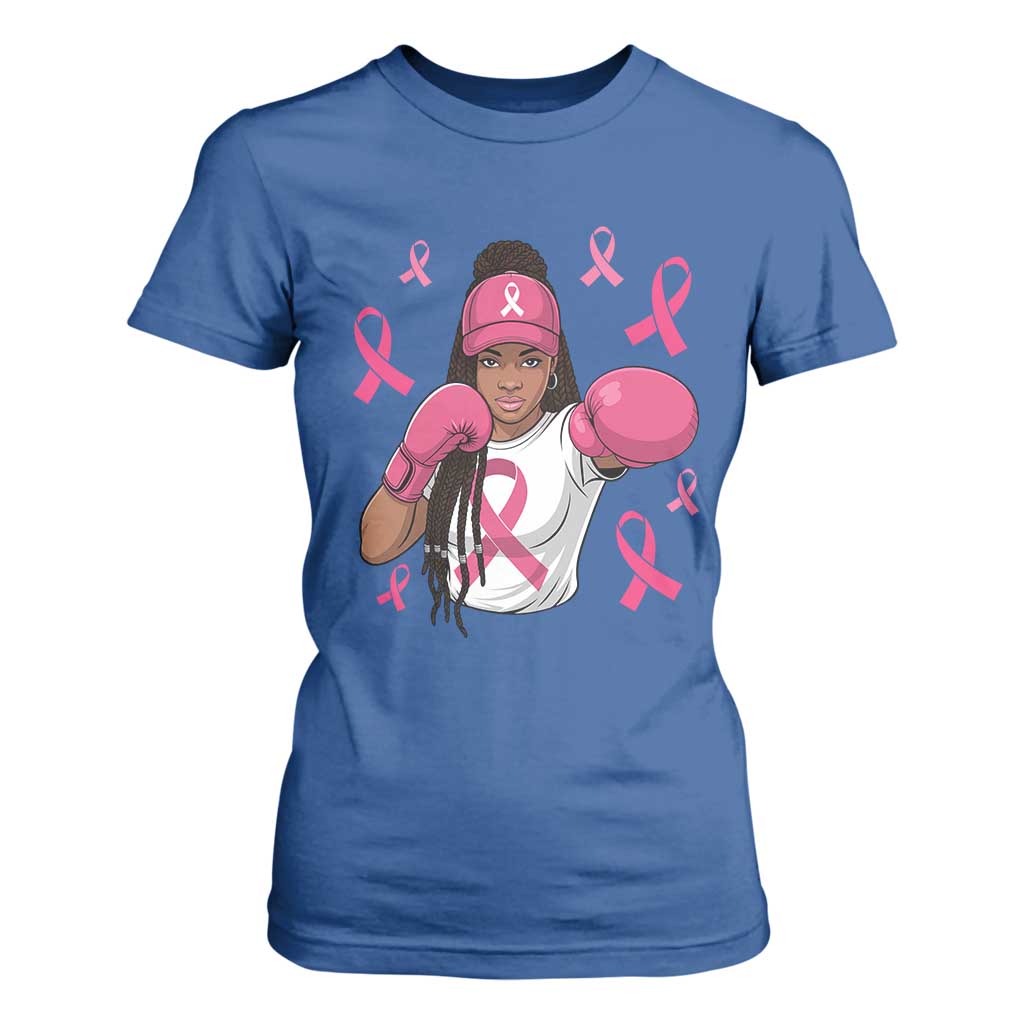 Black Women Fight Breast Cancer Support T Shirt For Women Pink Ribbon African American