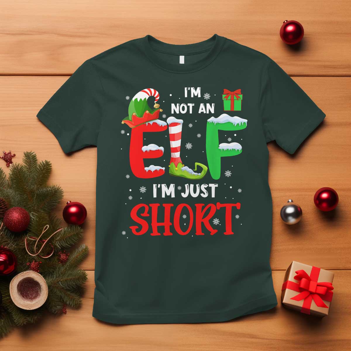 funny-christmas-t-shirt-im-not-an-elf-just-short-xmas