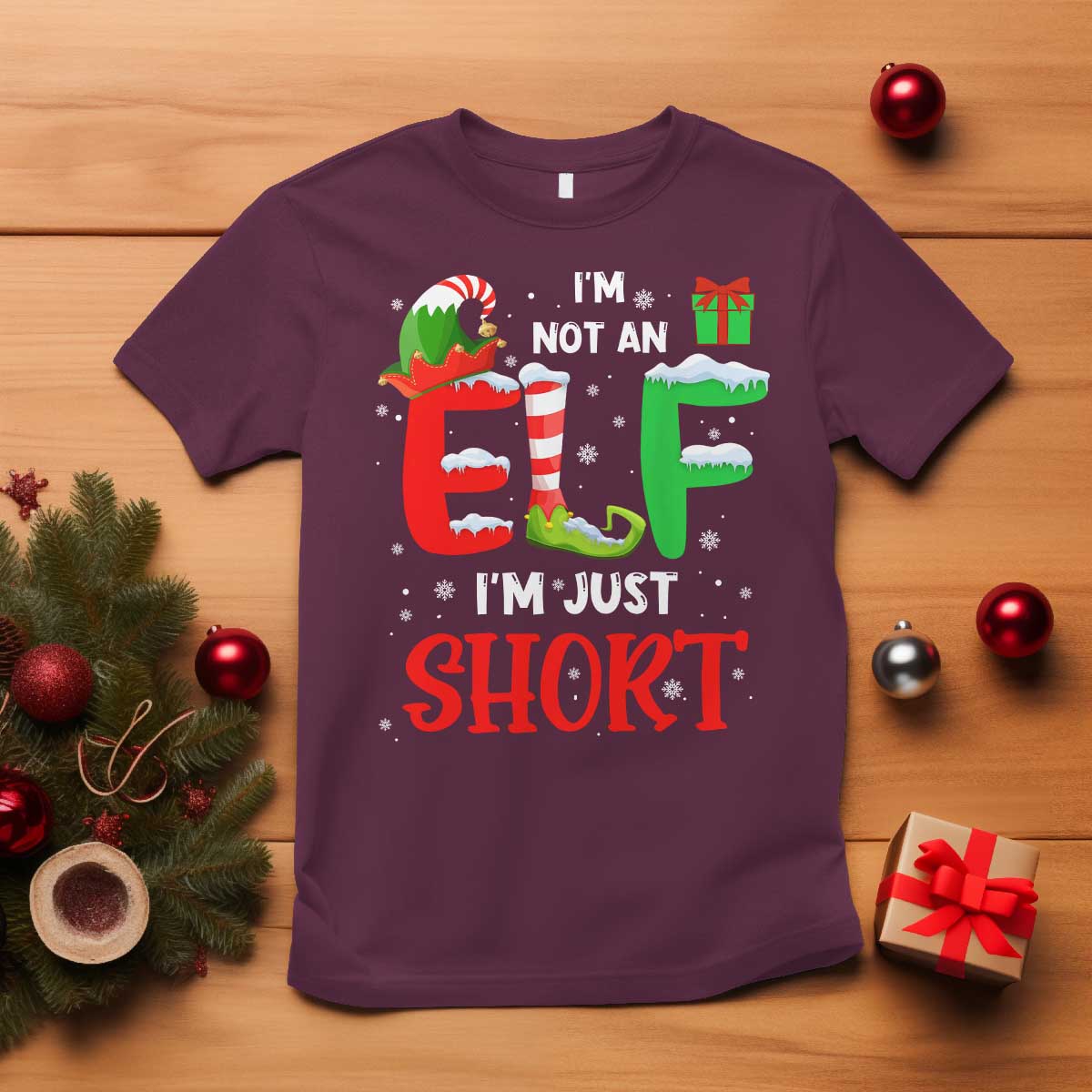 funny-christmas-t-shirt-im-not-an-elf-just-short-xmas