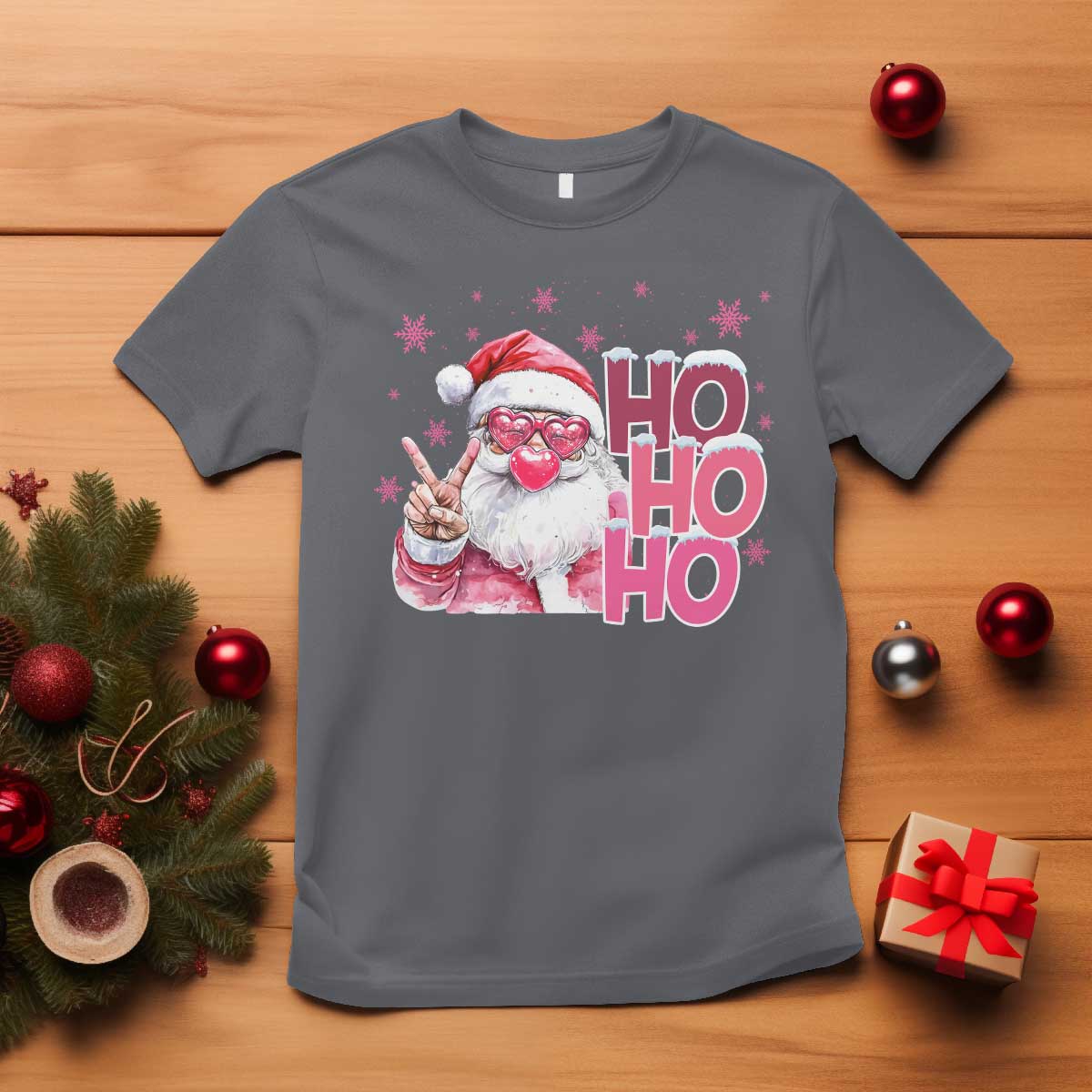 christmas-couple-matching-t-shirt-pink-santa-claus-ho-ho-ho