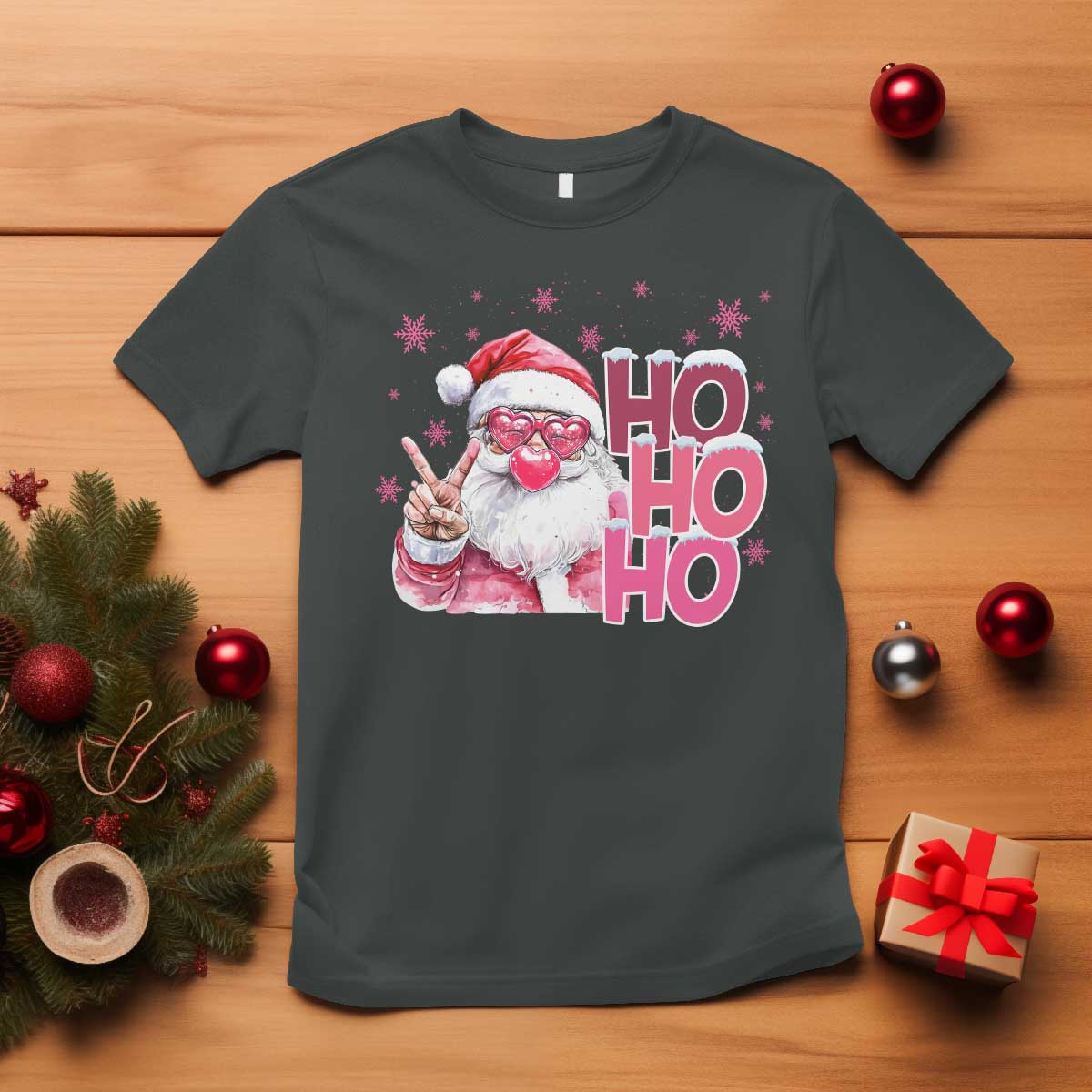 christmas-couple-matching-t-shirt-pink-santa-claus-ho-ho-ho