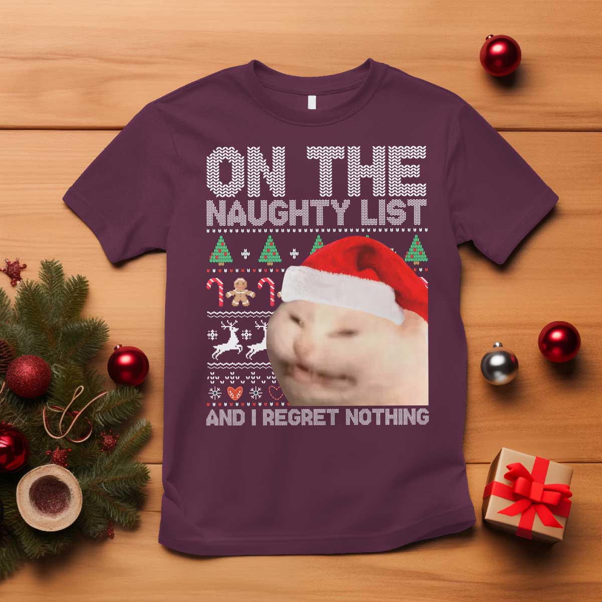 funny-christmas-cat-t-shirt-on-the-naughty-list-and-i-regret-nothing-meme-ugly-xmas