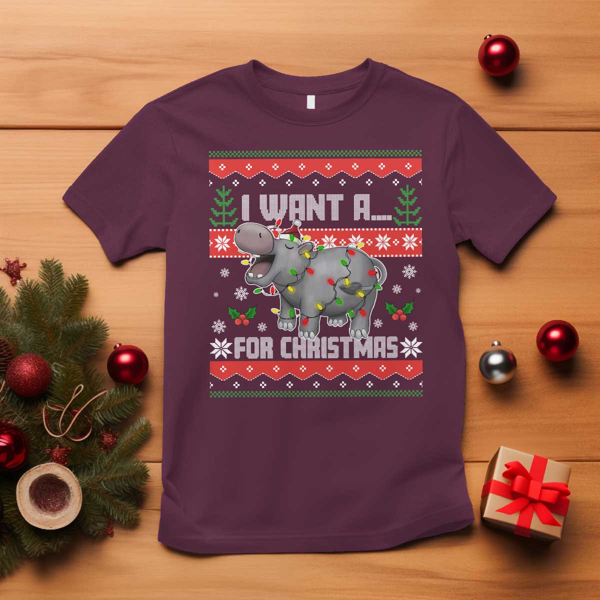 funny-christmas-t-shirt-i-want-a-hippopotamus-for-xmas-moo-deng-ugly-gift