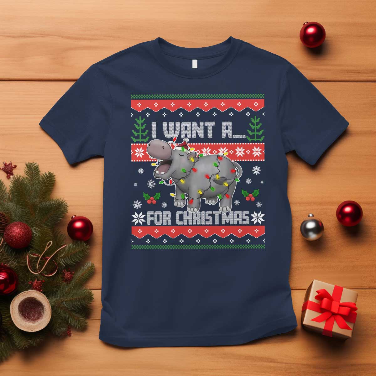 funny-christmas-t-shirt-i-want-a-hippopotamus-for-xmas-moo-deng-ugly-gift
