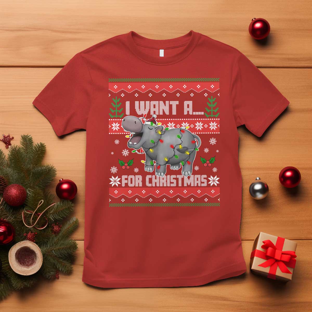 funny-christmas-t-shirt-i-want-a-hippopotamus-for-xmas-moo-deng-ugly-gift