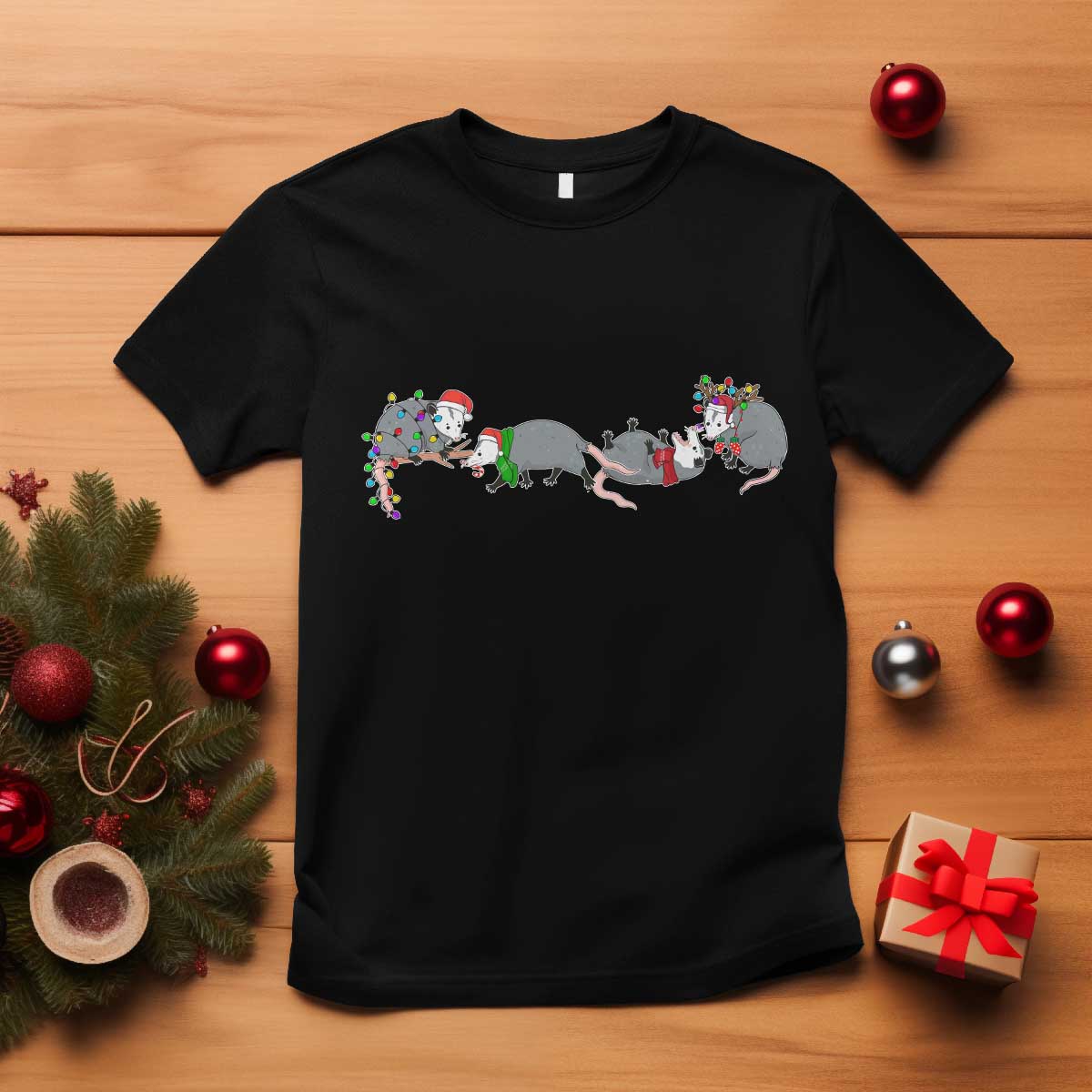 opossum-christmas-t-shirt-funny-wild-animals-xmas-lights