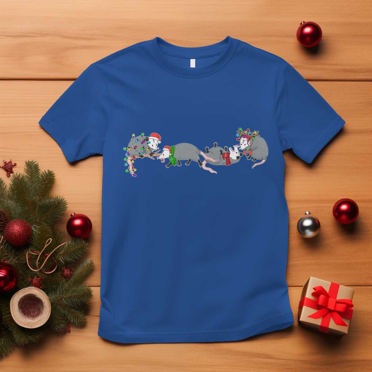 opossum-christmas-t-shirt-funny-wild-animals-xmas-lights