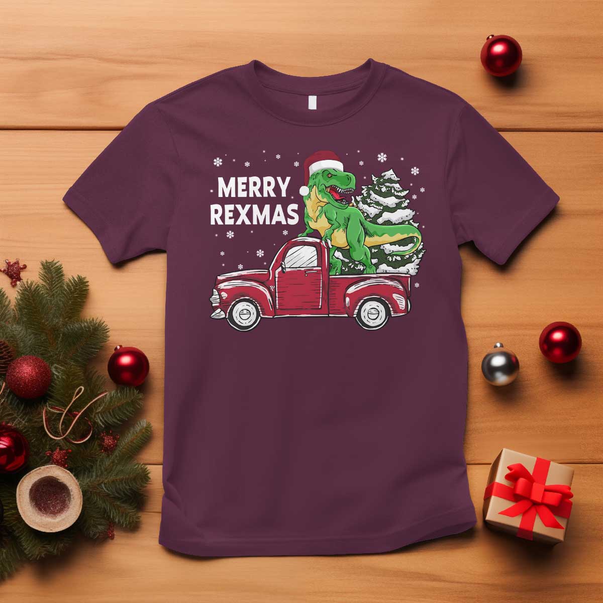 dinosaur-christmas-tree-t-shirt-merry-rexmas-xmas-pet-dino-trex-red-truck-family