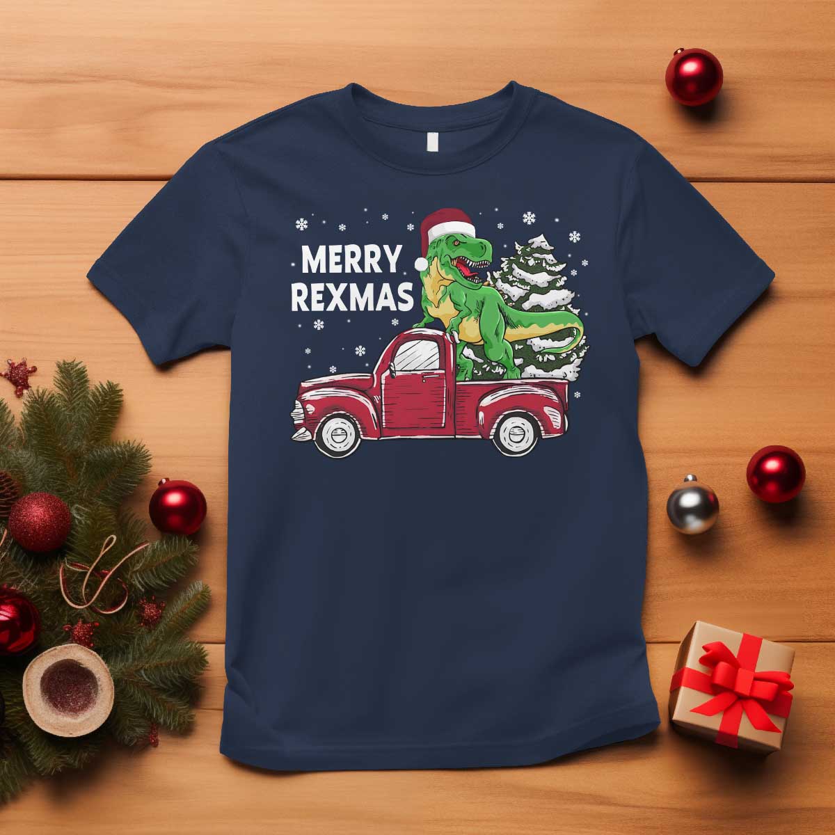 dinosaur-christmas-tree-t-shirt-merry-rexmas-xmas-pet-dino-trex-red-truck-family