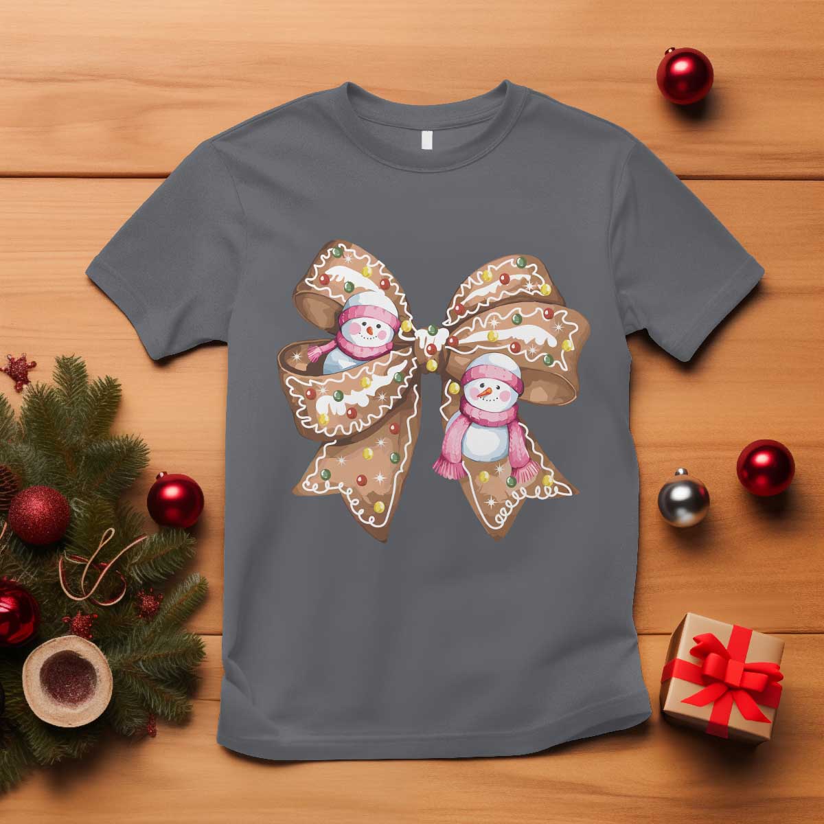 gingerbread-coquette-bow-christmas-t-shirt-cute-snowman-girly-xmas-gifts-for-her