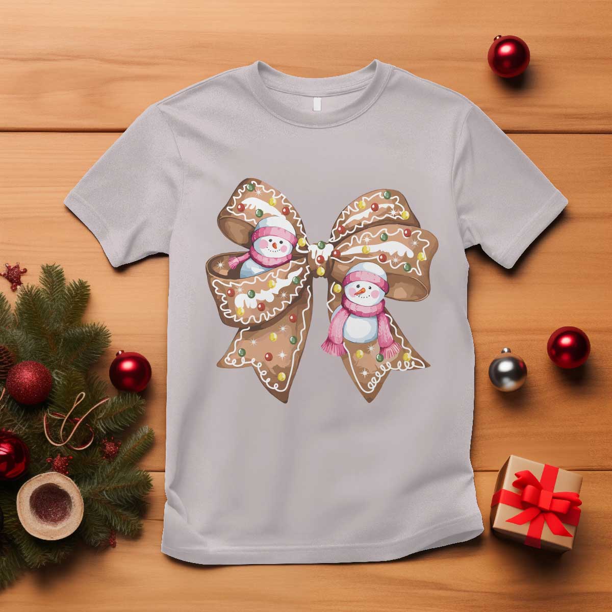 gingerbread-coquette-bow-christmas-t-shirt-cute-snowman-girly-xmas-gifts-for-her