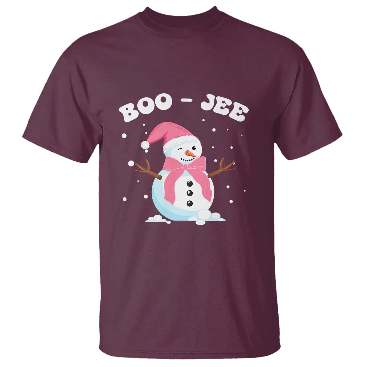 bougie-snowman-t-shirt-pink-christmas-xmas-gifts