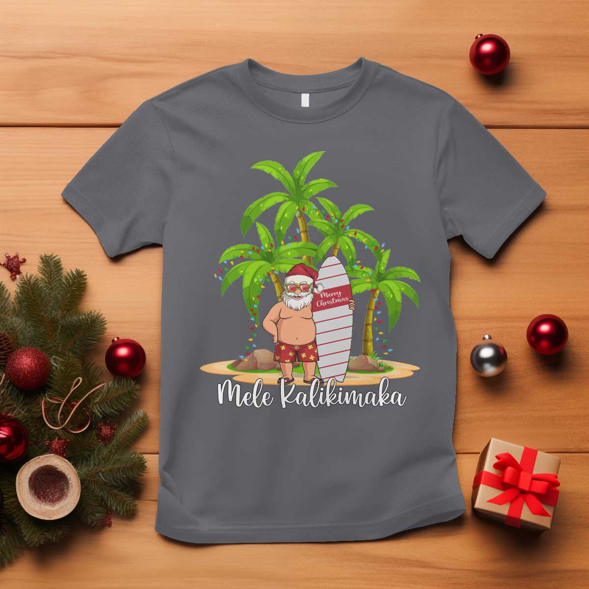 mele-kalikimaka-hawaiian-christmas-in-july-hawaii-santa-t-shirt-xmas-beach-family-vacation
