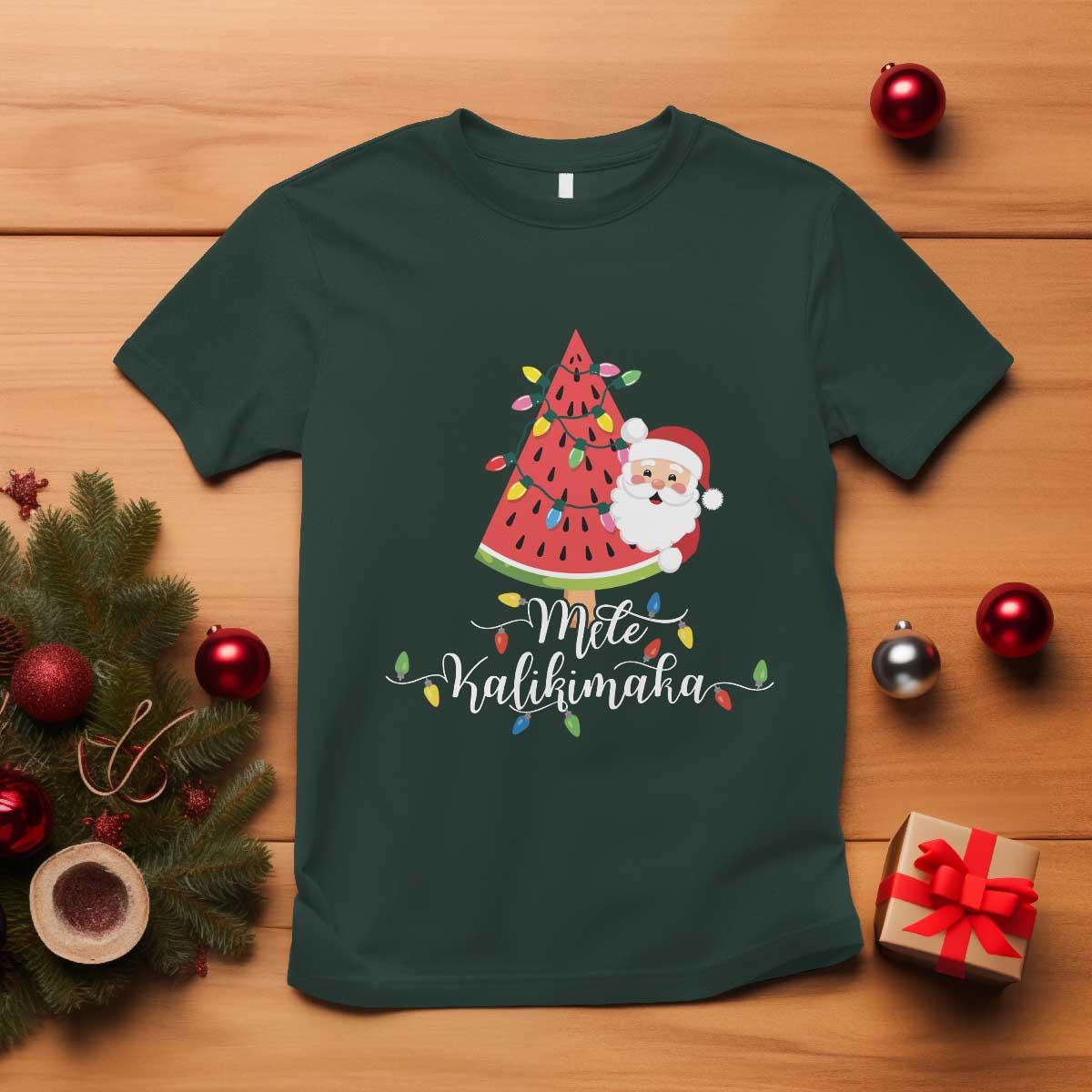 mele-kalikimaka-hawaiian-christmas-in-july-hawaii-santa-t-shirt-watermelon-summer-tree-tropical-xmas-gift-family-holiday