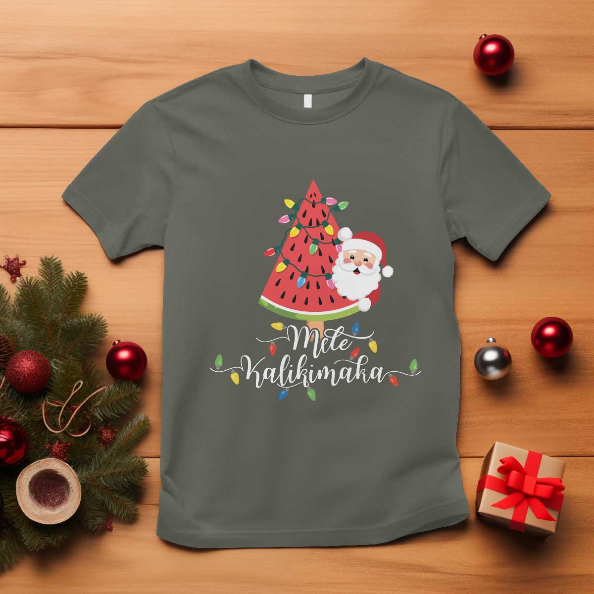 mele-kalikimaka-hawaiian-christmas-in-july-hawaii-santa-t-shirt-watermelon-summer-tree-tropical-xmas-gift-family-holiday