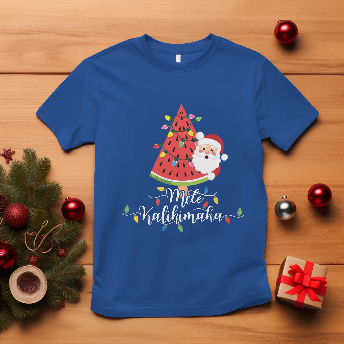 mele-kalikimaka-hawaiian-christmas-in-july-hawaii-santa-t-shirt-watermelon-summer-tree-tropical-xmas-gift-family-holiday