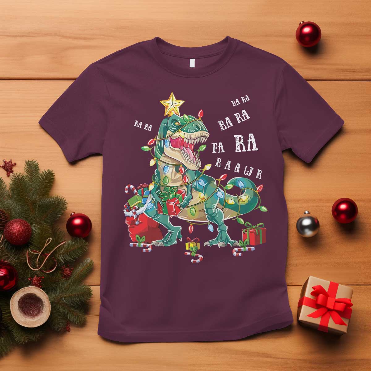 dinosaur-christmas-t-shirt-tree-lights-xmas-boys-men