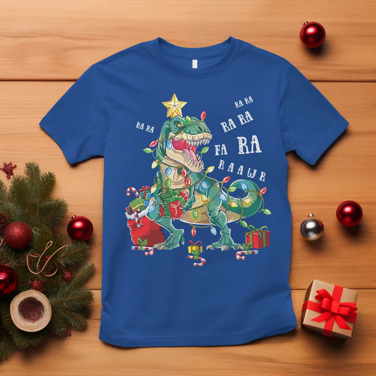 dinosaur-christmas-t-shirt-tree-lights-xmas-boys-men