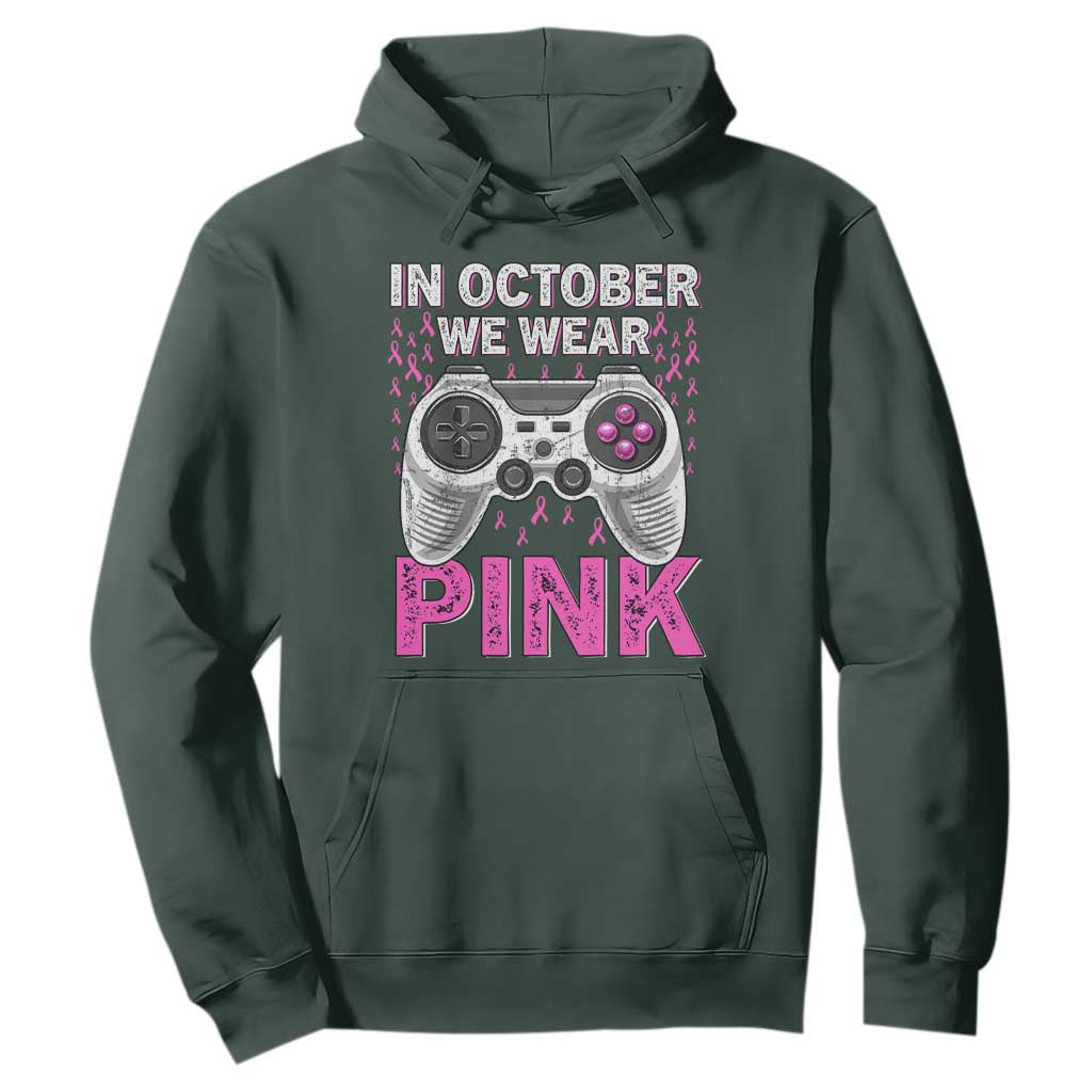 Pink Ribbon Breast Cancer Support October We Wear Pink Hoodie Kids Gaming