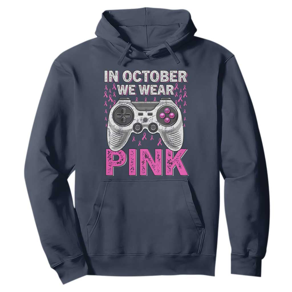 Pink Ribbon Breast Cancer Support October We Wear Pink Hoodie Kids Gaming