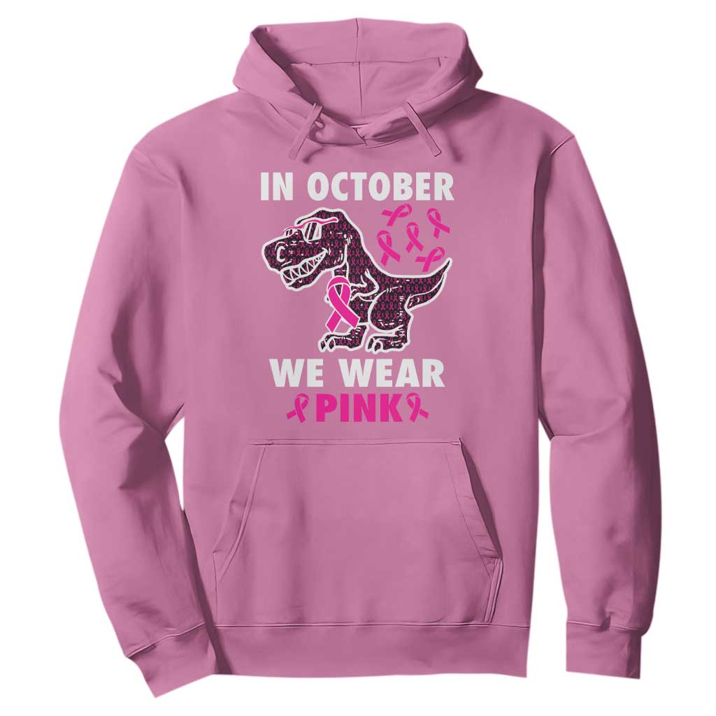 In October We Wear Pink Breast Cancer Support Hoodie Pink Ribbon