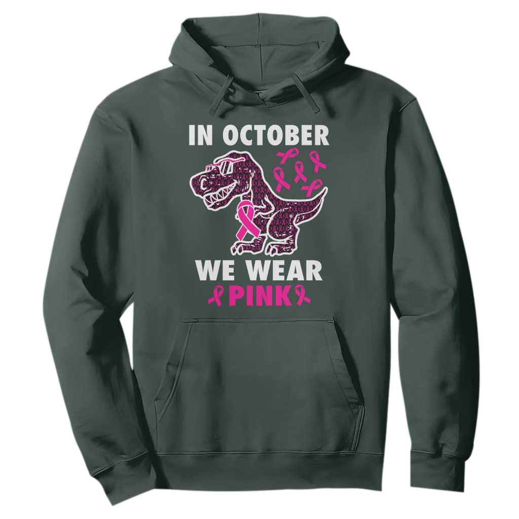 In October We Wear Pink Breast Cancer Support Hoodie Pink Ribbon