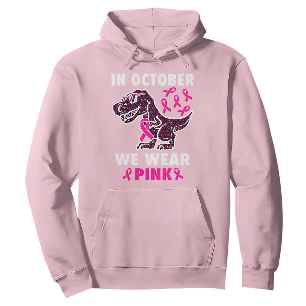 In October We Wear Pink Breast Cancer Support Hoodie Pink Ribbon