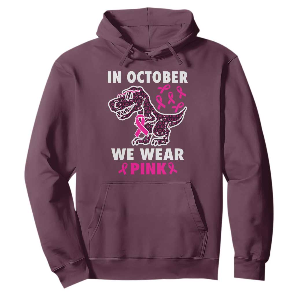 In October We Wear Pink Breast Cancer Support Hoodie Pink Ribbon