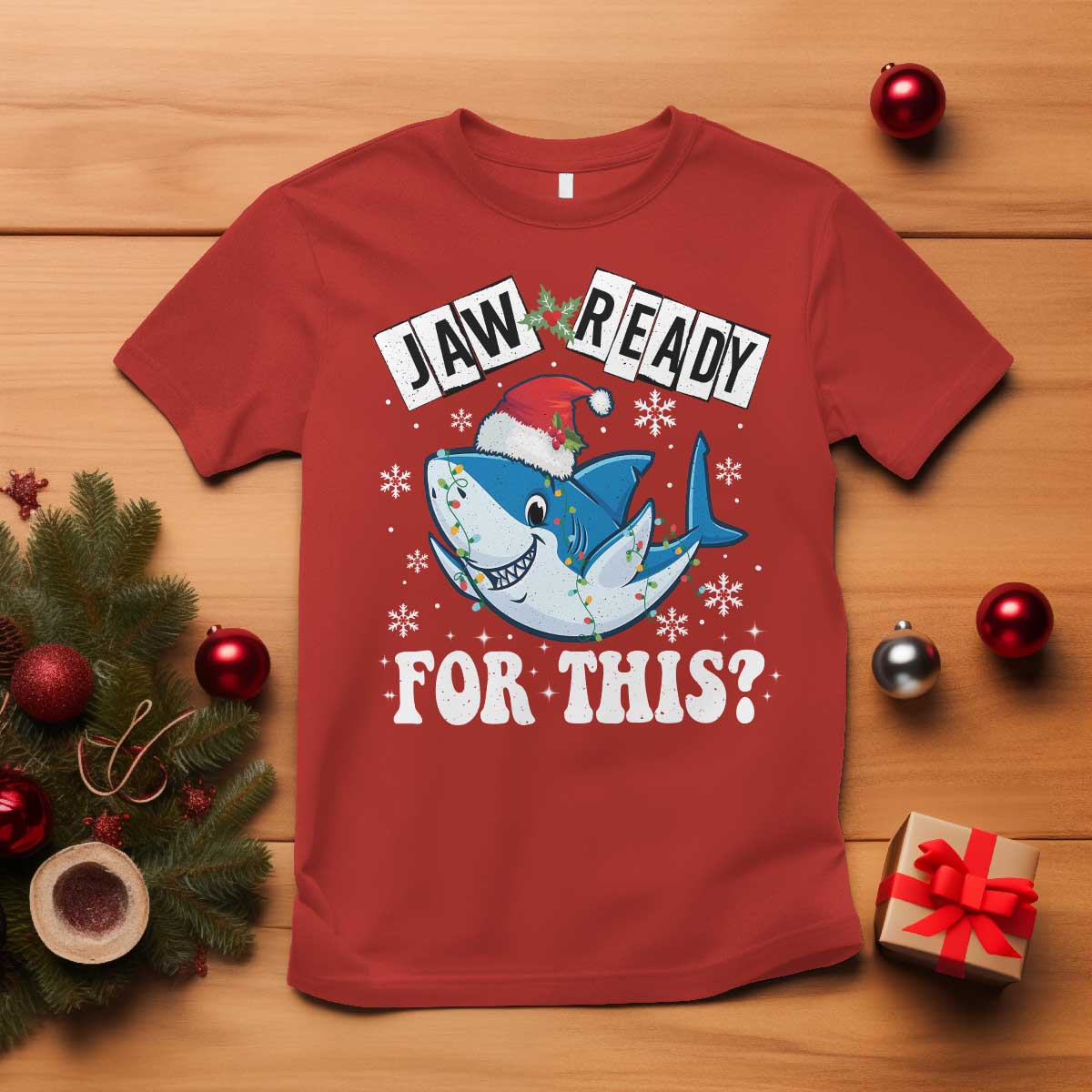 funny-christmas-t-shirt-sharkmas-shark-lights-red-santa-hat-jaw-ready-for-this