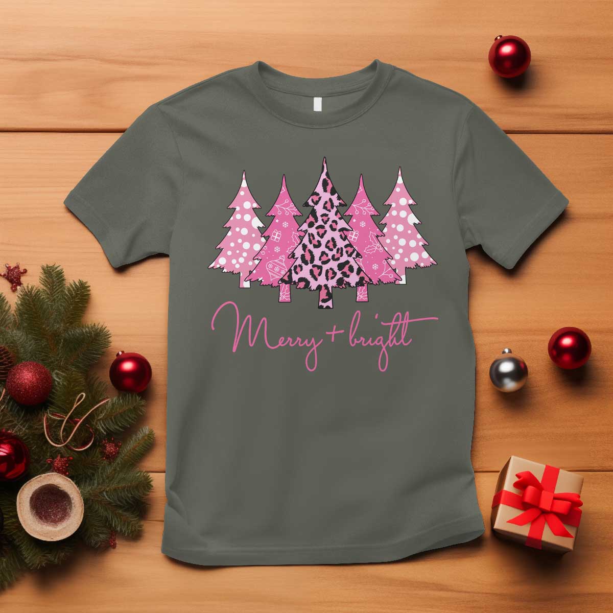 christmas-pink-t-shirt-leopard-print-trees