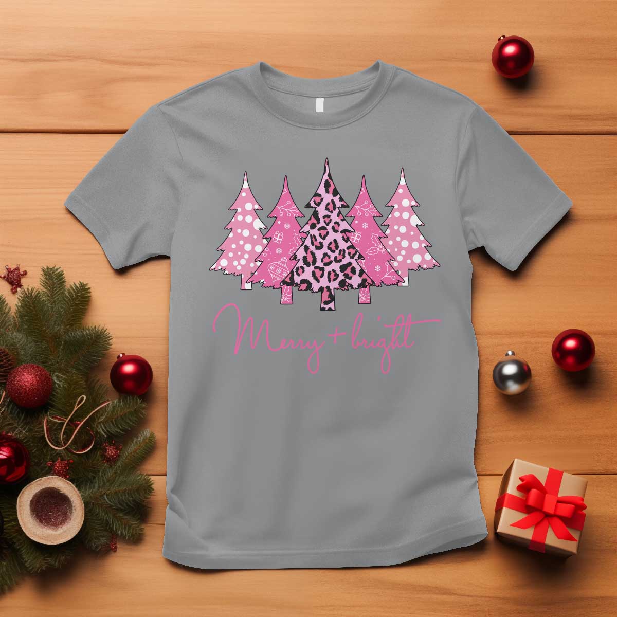 christmas-pink-t-shirt-leopard-print-trees
