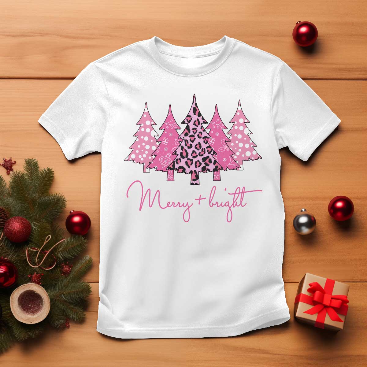 christmas-pink-t-shirt-leopard-print-trees