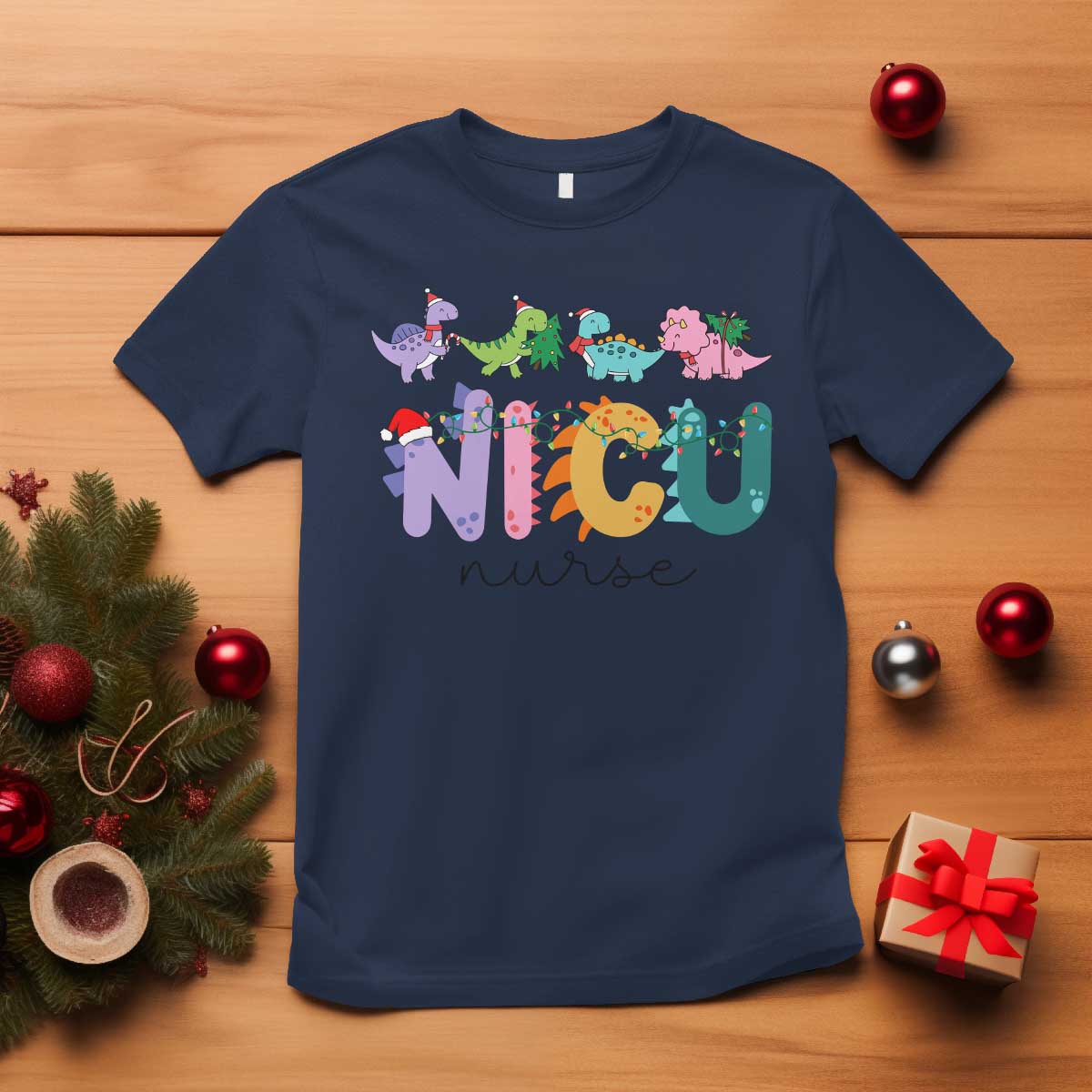 nicu-nurse-christmas-t-shirt-xmas-light-neonatal-intensive-care-unit-nurse-appreciation-gift-dinosaur