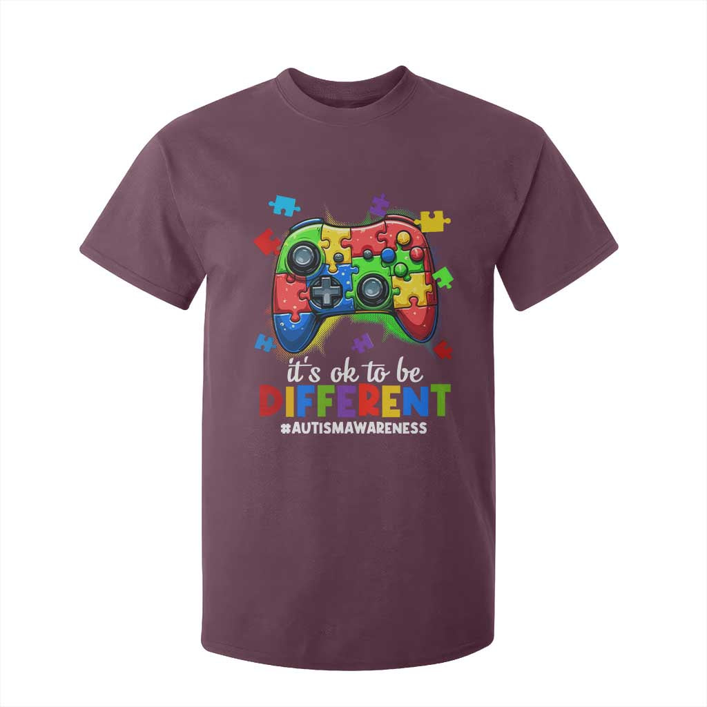 Video Game Autism Support T Shirt For Kid It's Ok To Be Different Kids
