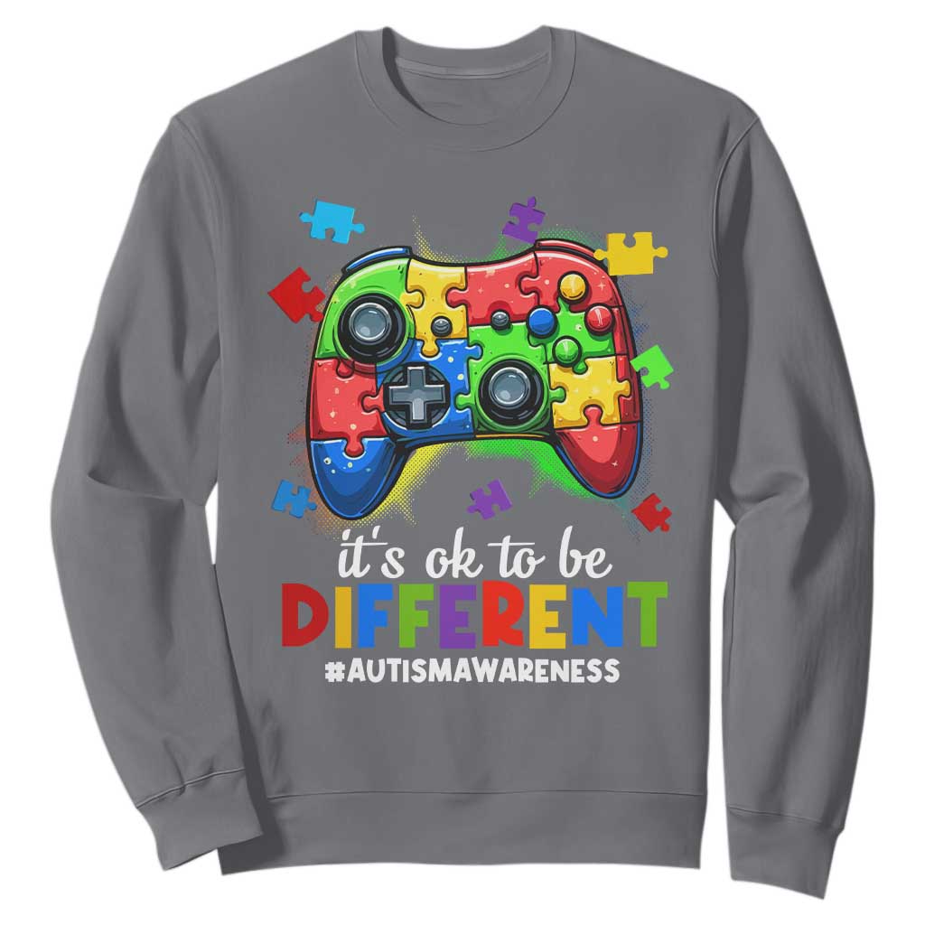 Video Game Autism Support Sweatshirt It's Ok To Be Different Kids