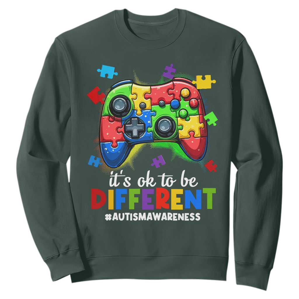 Video Game Autism Support Sweatshirt It's Ok To Be Different Kids