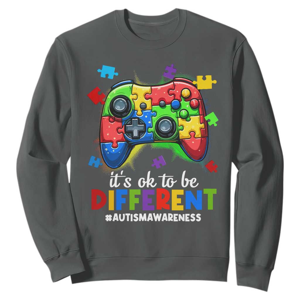 Video Game Autism Support Sweatshirt It's Ok To Be Different Kids
