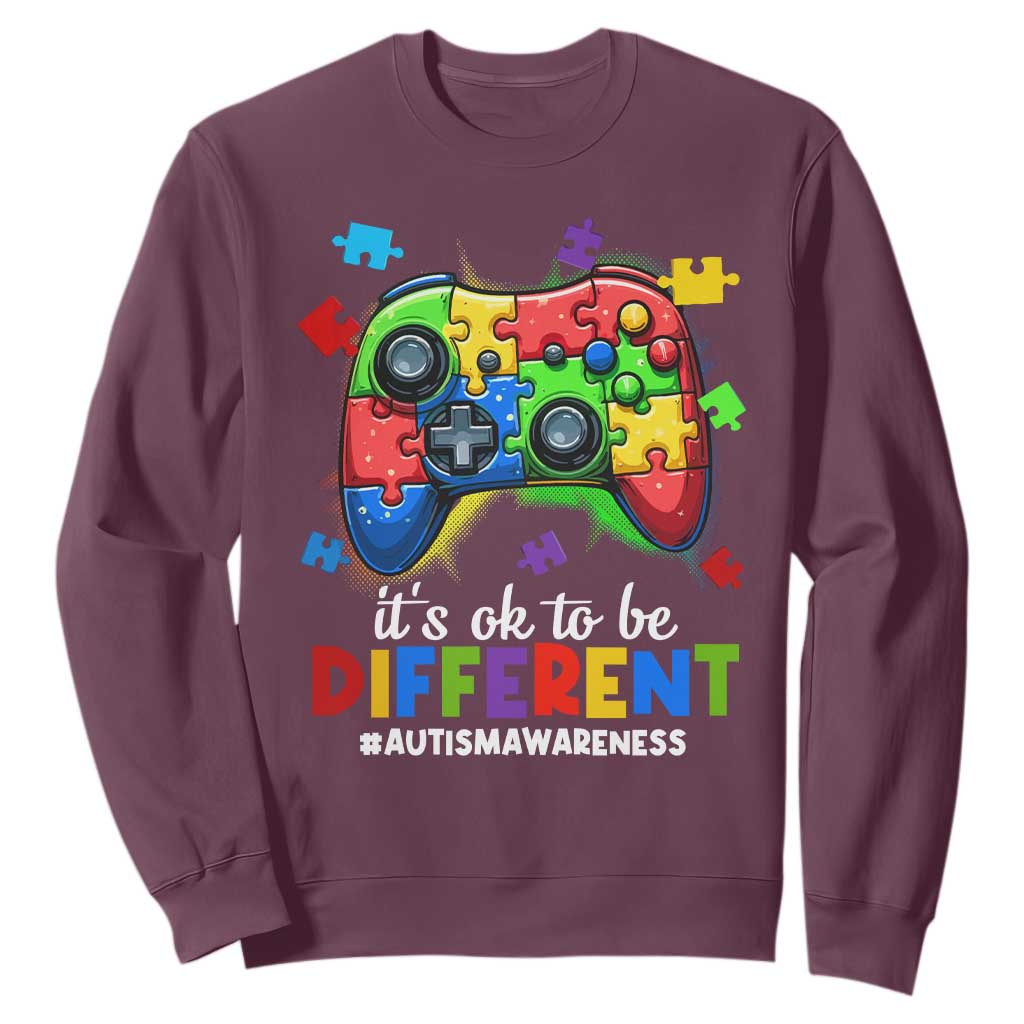 Video Game Autism Support Sweatshirt It's Ok To Be Different Kids