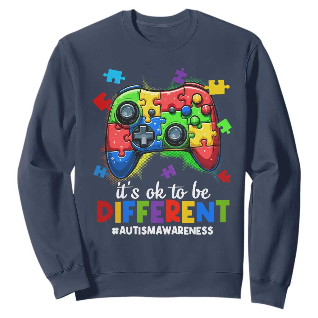 Video Game Autism Support Sweatshirt It's Ok To Be Different Kids