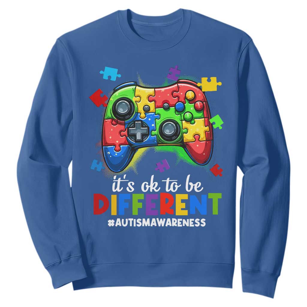 Video Game Autism Support Sweatshirt It's Ok To Be Different Kids
