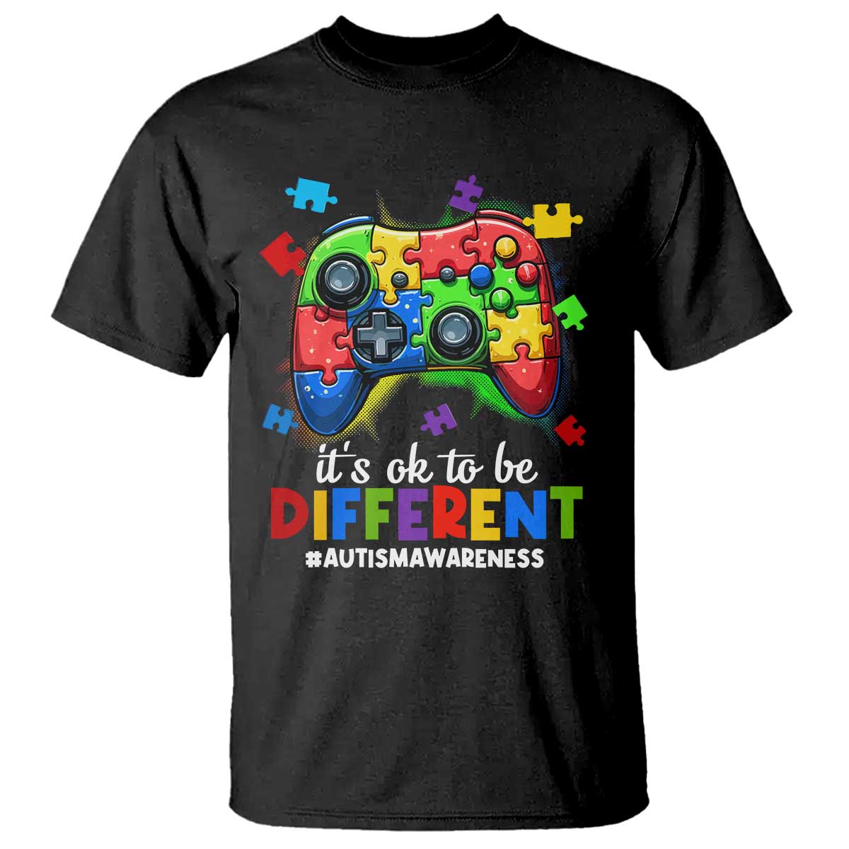 Video Game Autism Support T Shirt It's Ok To Be Different Kids