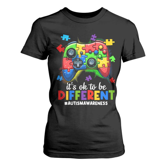 Video Game Autism Support T Shirt For Women It's Ok To Be Different Kids