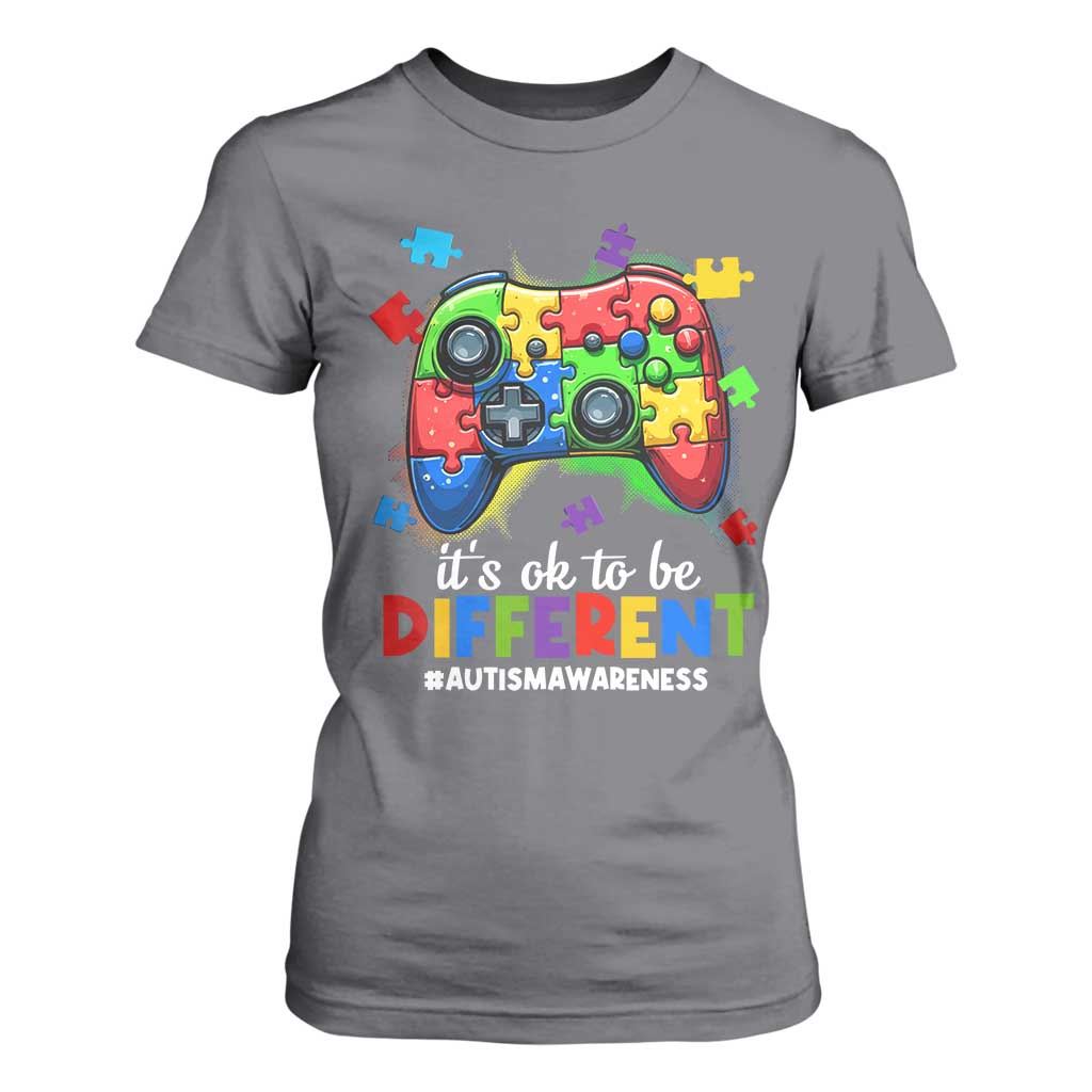 Video Game Autism Support T Shirt For Women It's Ok To Be Different Kids