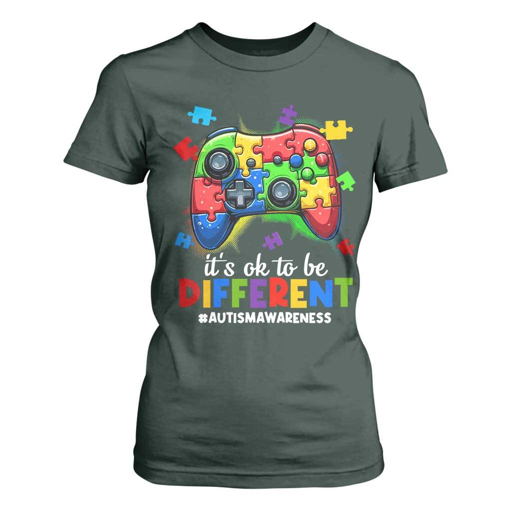 Video Game Autism Support T Shirt For Women It's Ok To Be Different Kids