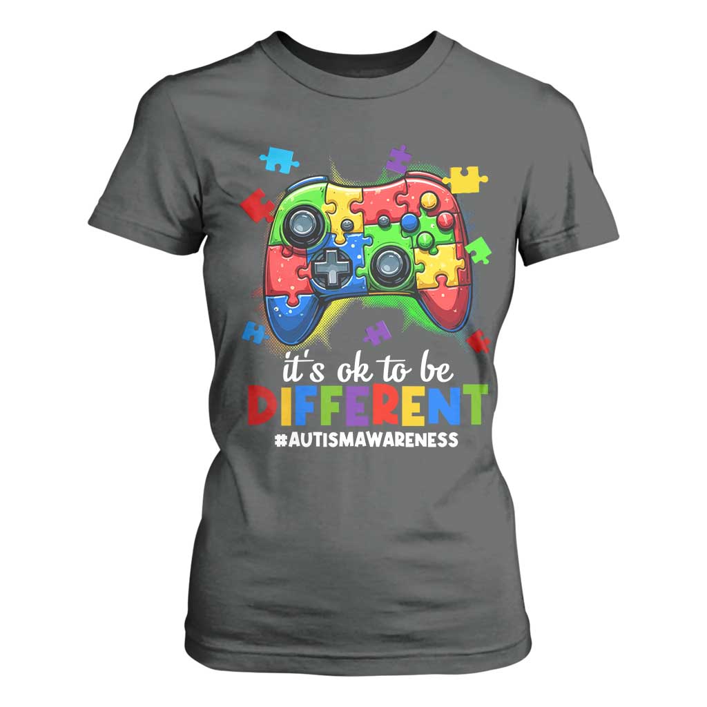 Video Game Autism Support T Shirt For Women It's Ok To Be Different Kids