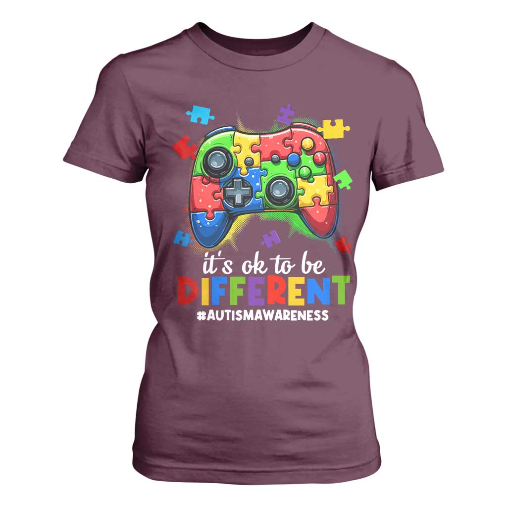 Video Game Autism Support T Shirt For Women It's Ok To Be Different Kids
