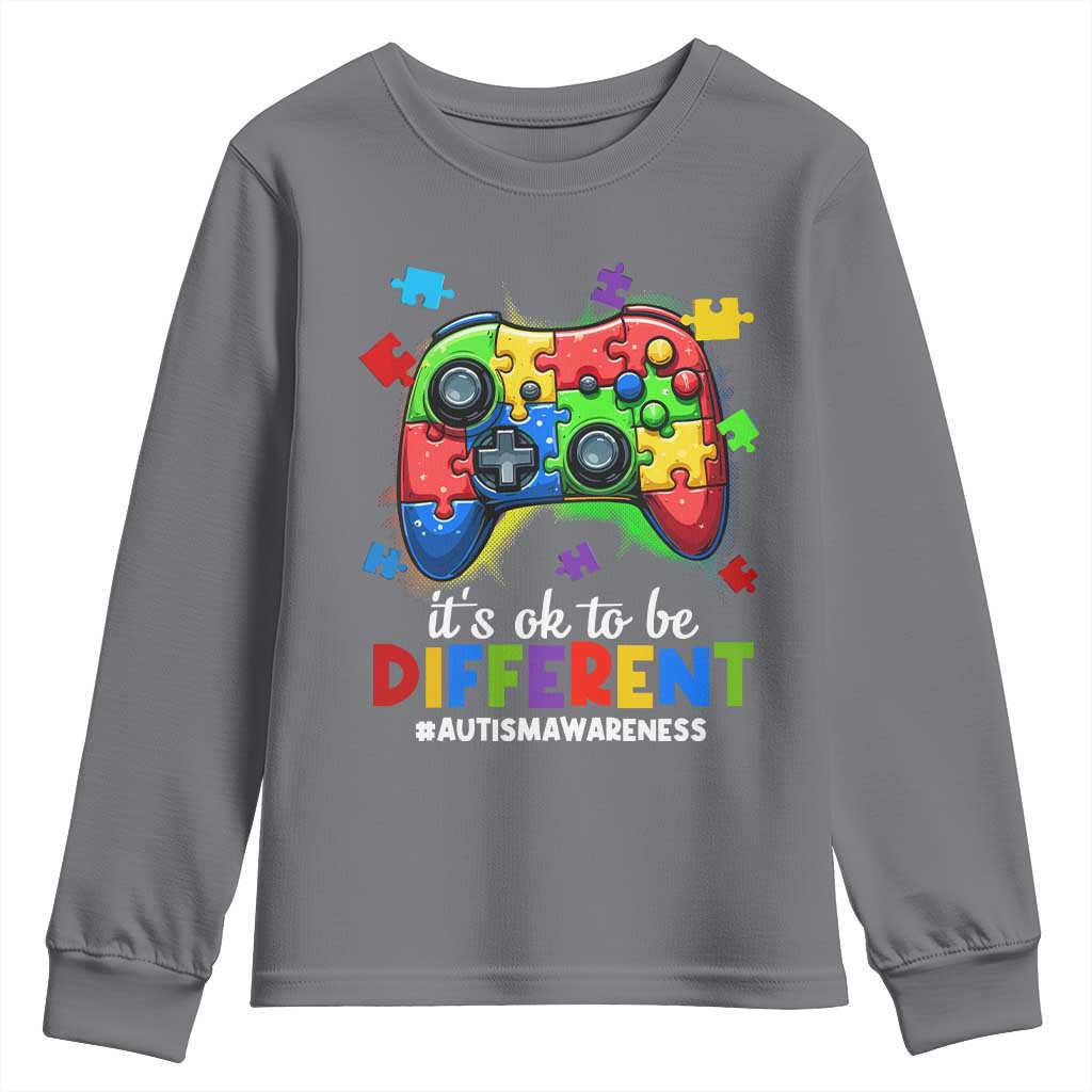 Video Game Autism Support Youth Sweatshirt It's Ok To Be Different Kids