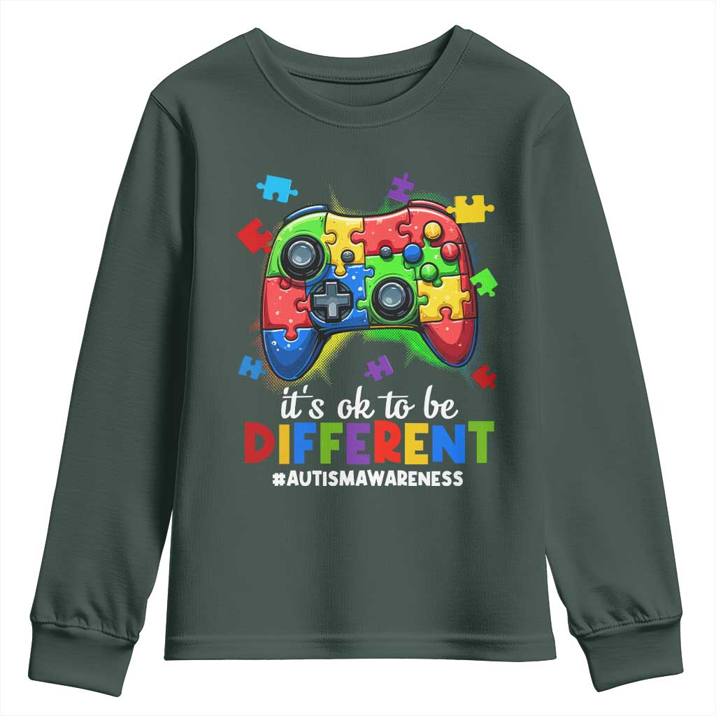 Video Game Autism Support Youth Sweatshirt It's Ok To Be Different Kids