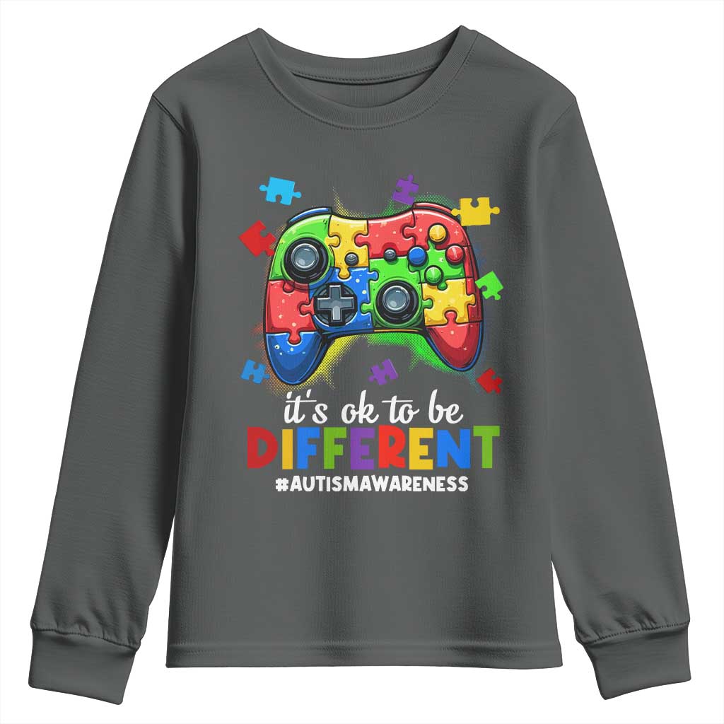 Video Game Autism Support Youth Sweatshirt It's Ok To Be Different Kids